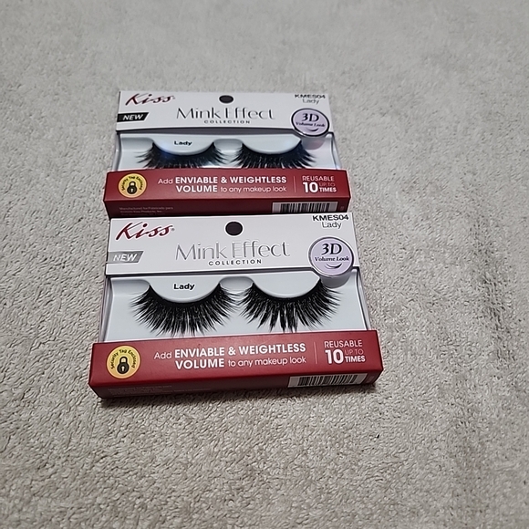 Lot of 2 New Kiss Mink Effect Collection Lashes KMES04 Lady Reusable 3D Look - Picture 1 of 1
